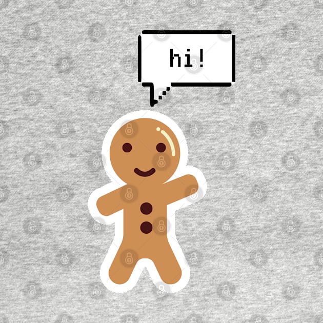 Mini Cute Gingerbread Man Saying Hi by vpessagno